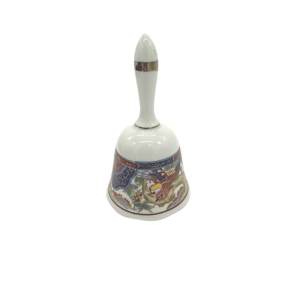 Heritage Mint Vintage Imari Porcelain Dinner Bell Gold Trim Hand Painted